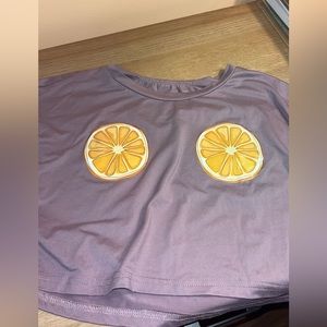 Cropped tee with lemons size S women’s